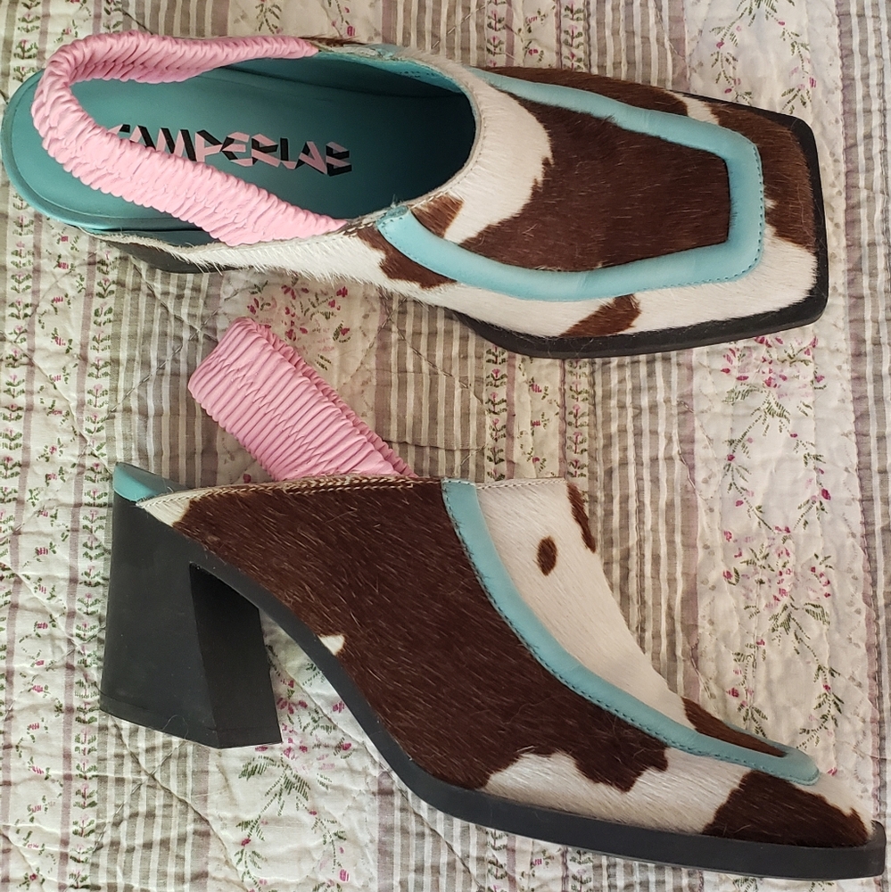 CAMPER LAB Calf Short Hair Heeled Mules/Clogs Size 37